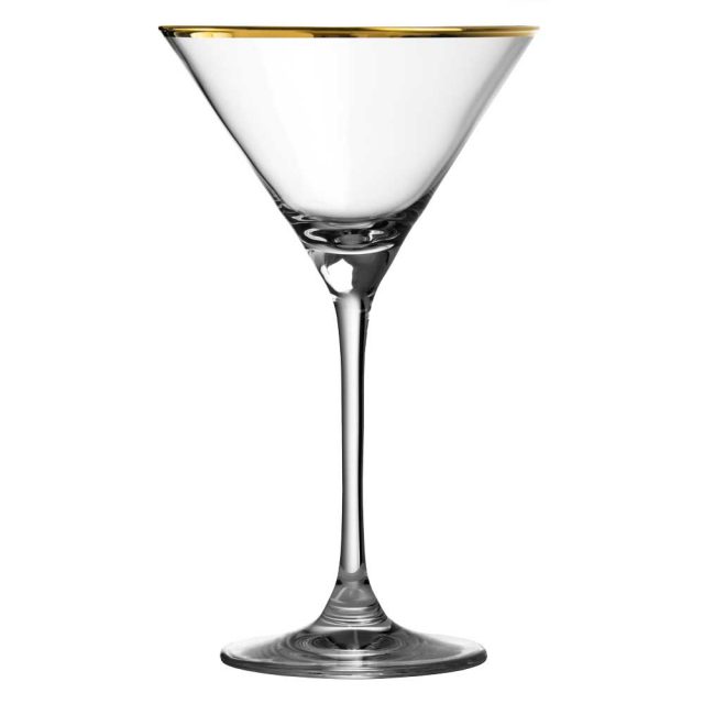 Verdot Gold Rim Martini Glass 21cl Barsho